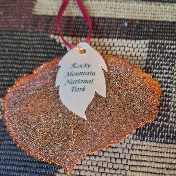 Other - Rocky Mountain National Park Copper Glitter Leaf Ornament